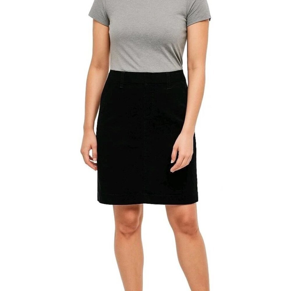 Eddie Bauer Women Pencil Skirt Size 12 Black Corduroy Witchy Whimsigoth